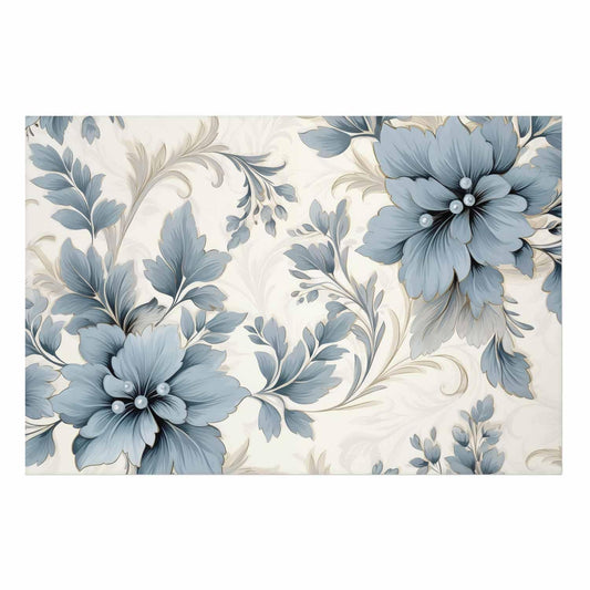 Poster - Turquoise Ornamental Retro Flowers