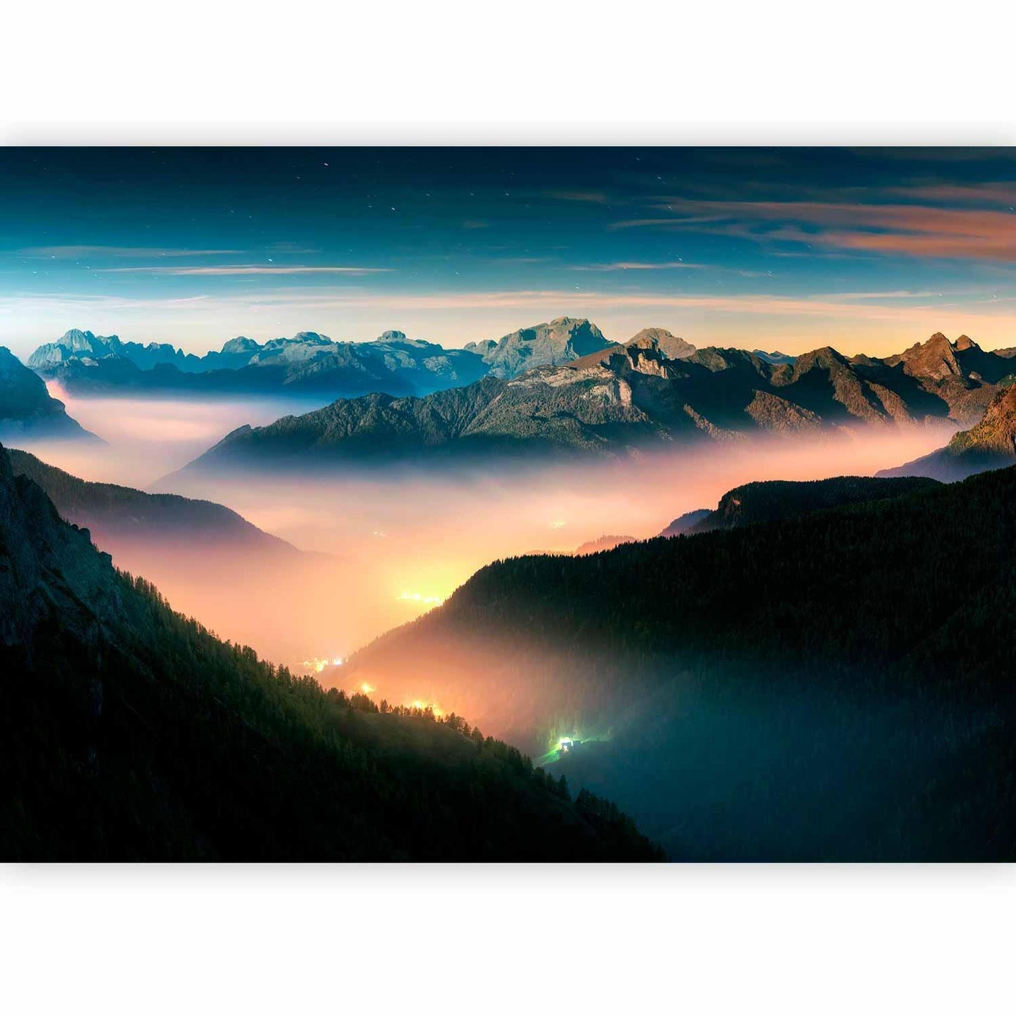 Fototapete - Bergatem - Majestätische Berglandschaft Artgeist