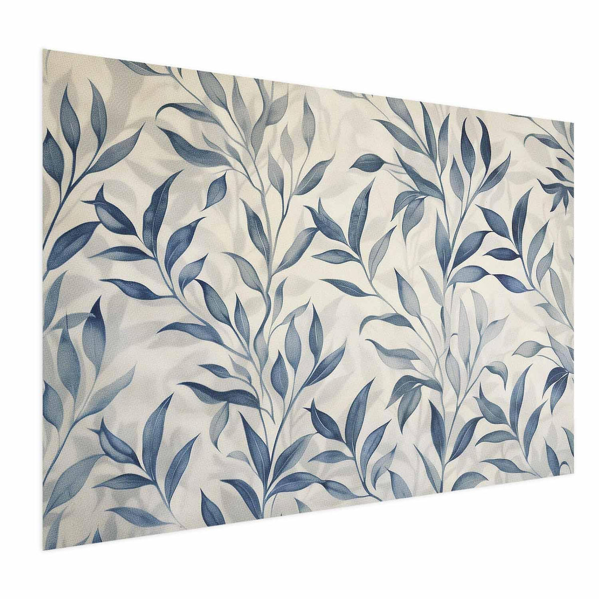 Poster - Delicate Botanical Motif with Blue Leaves