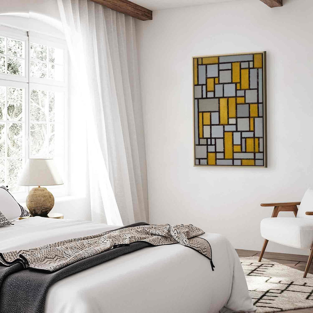 Leinwandbild - Piet Mondrian – Composition with grid 5