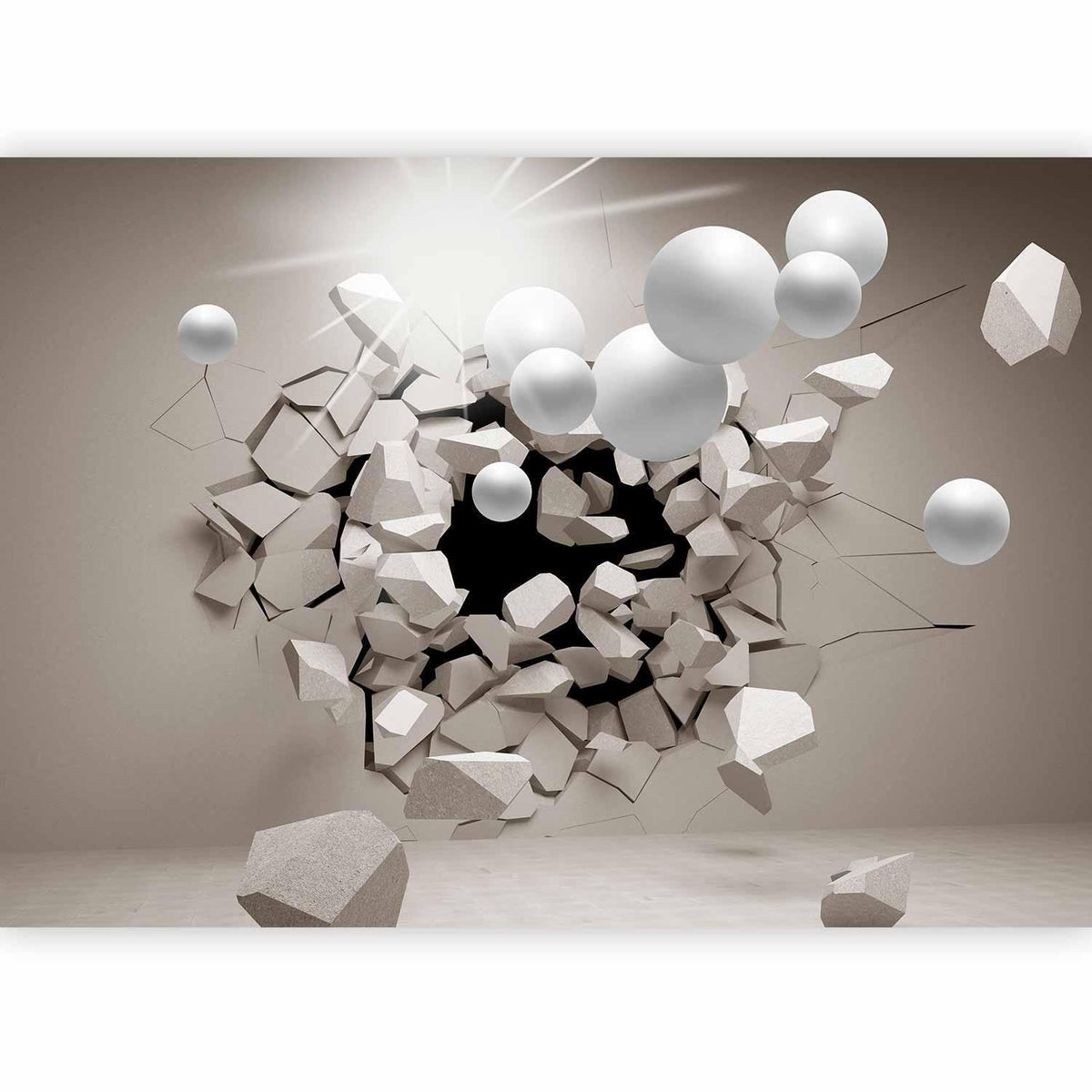 Fototapete 3D Abstrakt – Leuchtende Strahlen in modernem Design