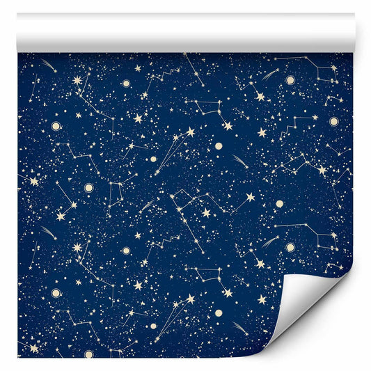 Tapete - Cosmic Inspirations - Pattern with Stars and Constellations on a Dark Background