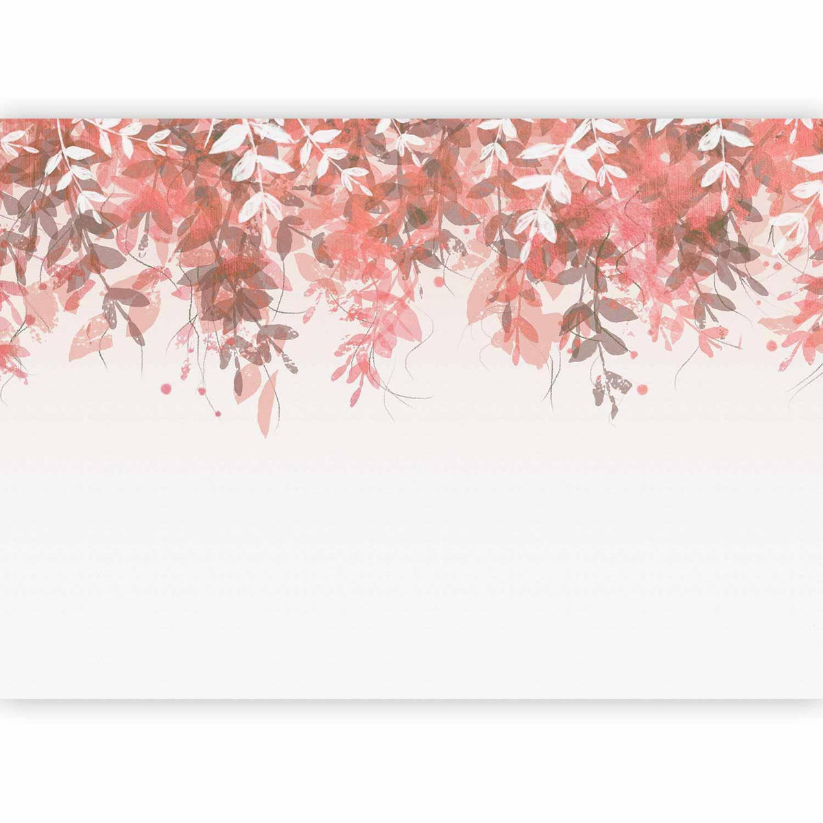 Fototapete Rosa Ranken – Botanische Vegetation auf neutralem Hintergrund
