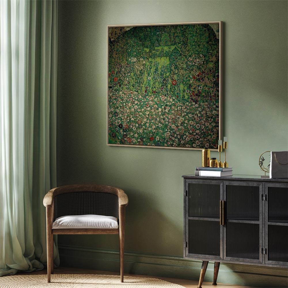 Leinwandbild - Gustav Klimt – Gartenlandschaft mit Bergkuppe