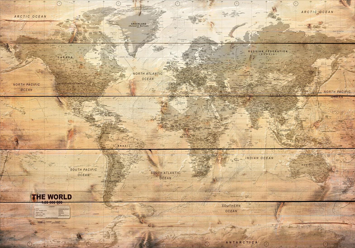 Fototapete - Map on Boards Artgeist