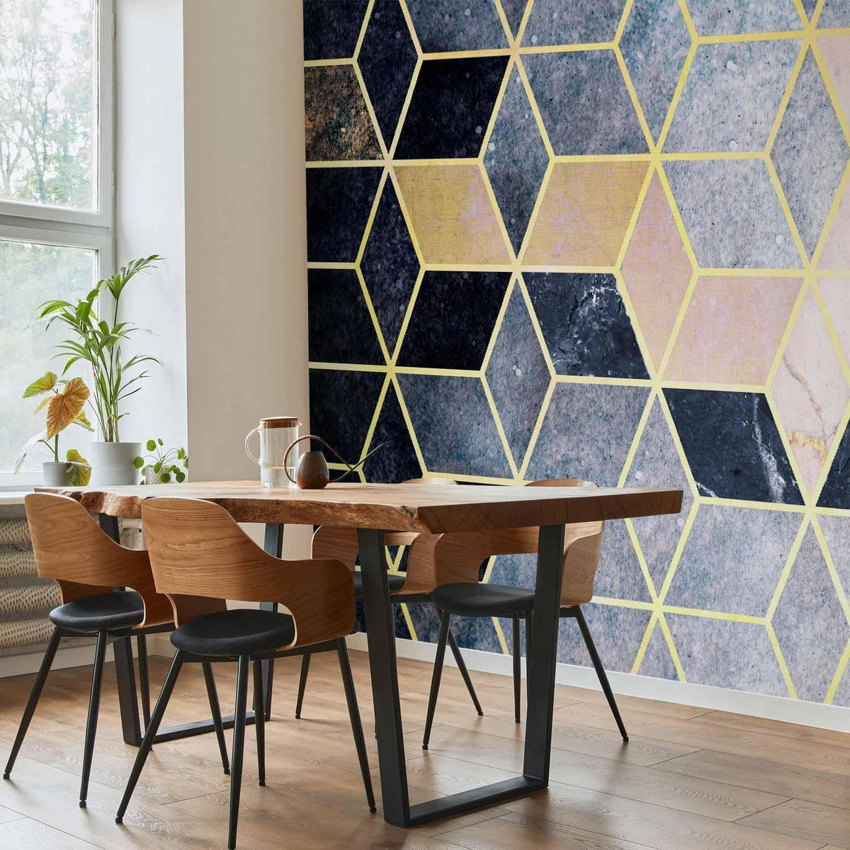 Fototapete - Blue Geometric Pattern