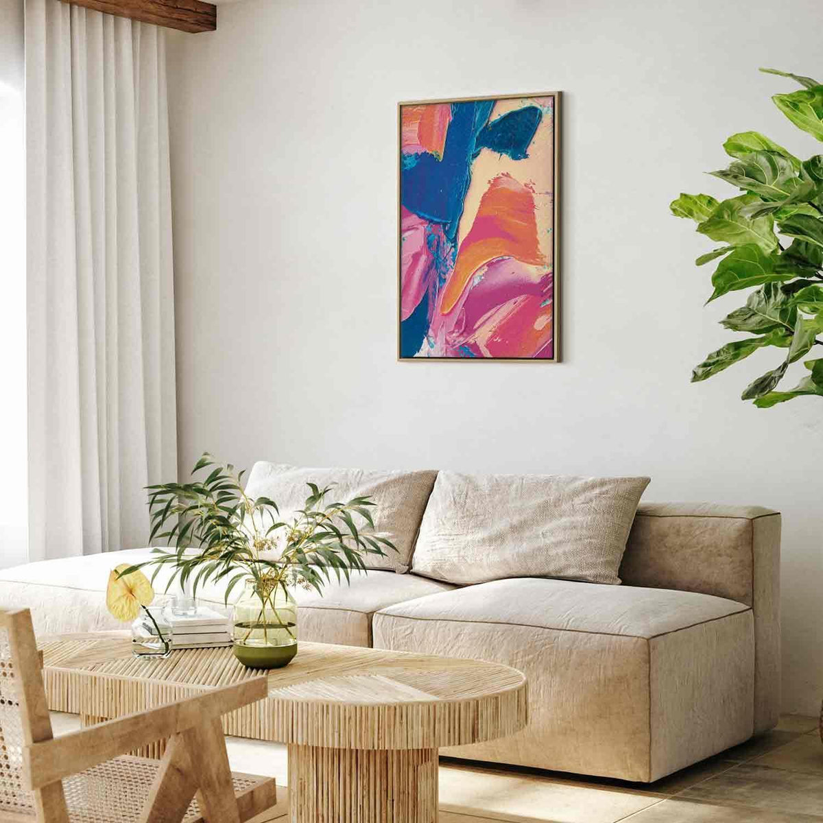 Leinwandbild - Energetic Shapes - Dynamic Oil Paint Composition on Canvas