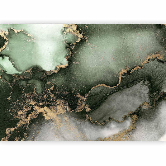 Fototapete - Green Watercolour - Abstraction Inspired by Marble Structure