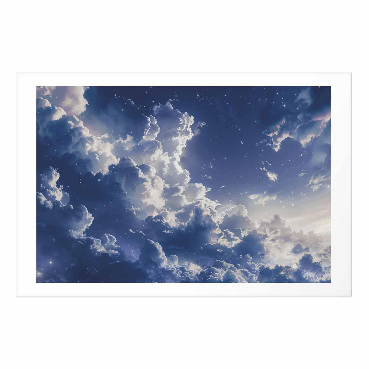 Poster - Starry Clouds and Soft Light Over a Corner of the Sky