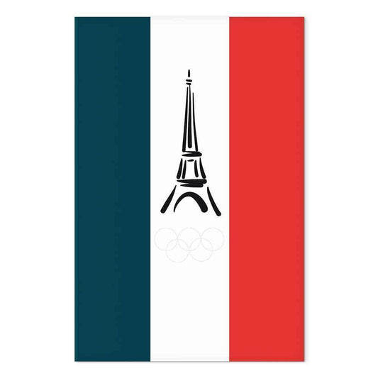 Leinwandbild - French Flag With Graphic Eiffel Tower
