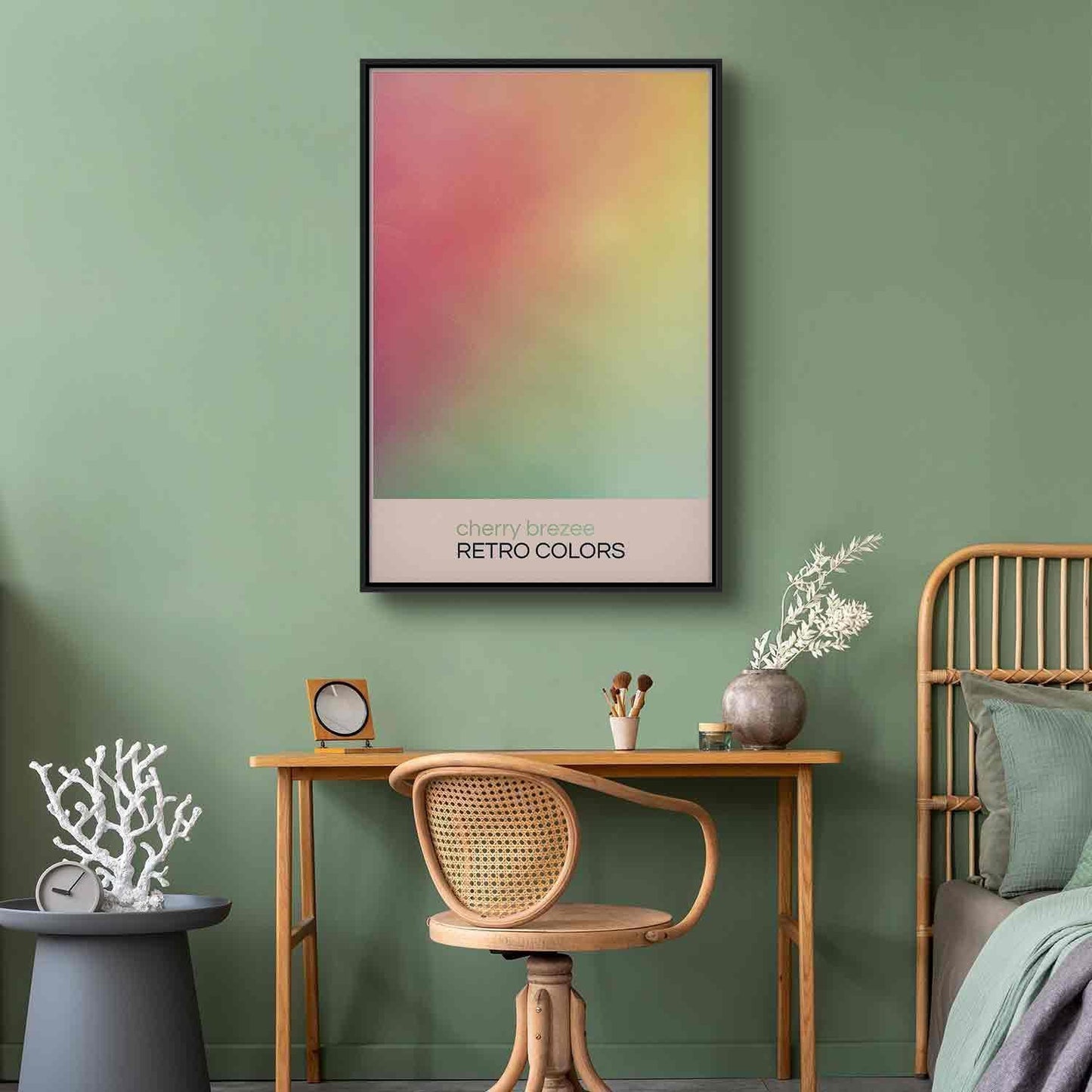 Leinwandbild - Cherry Breeze - Pastel Gradient in Delicate Retro Colors Artgeist