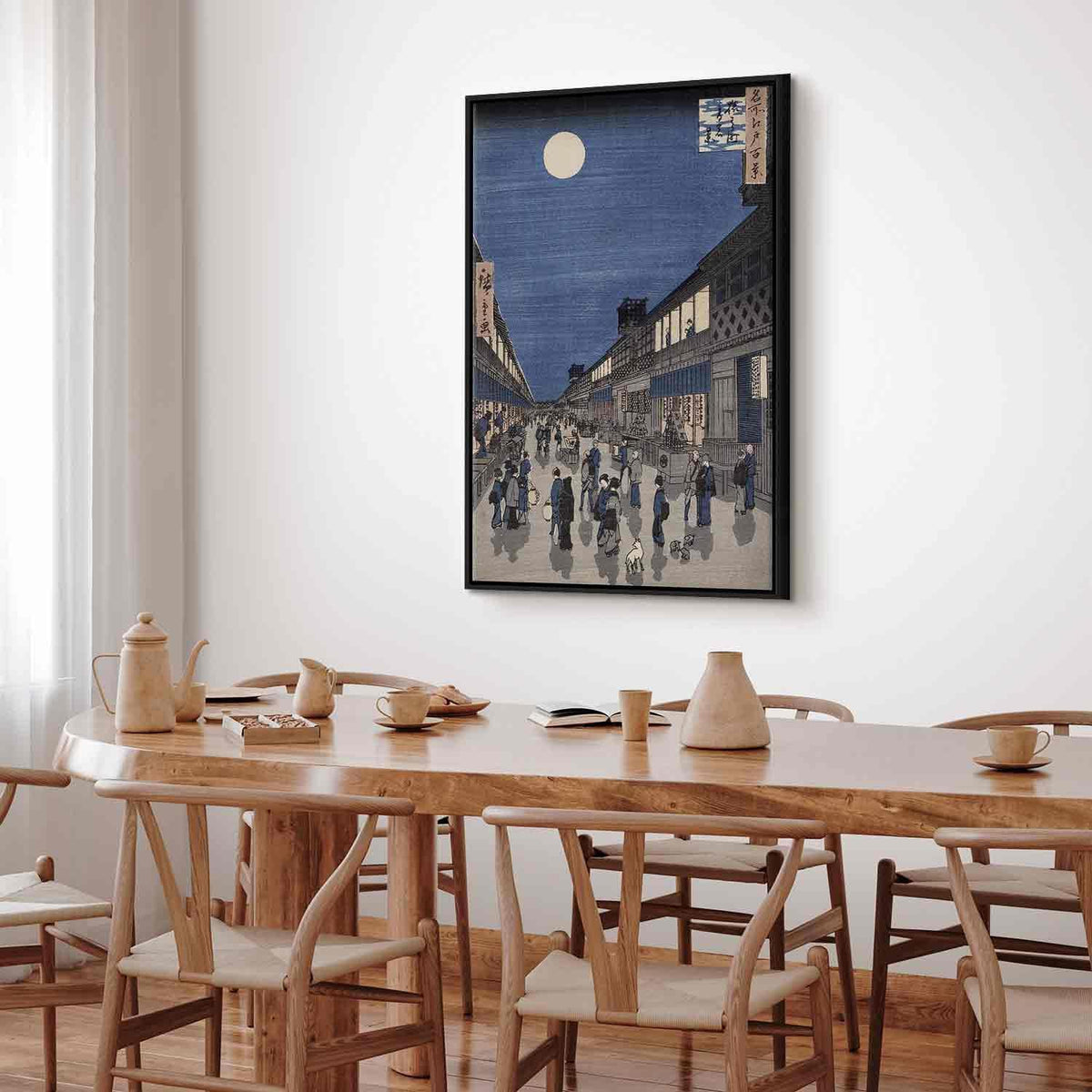Leinwandbild - Utagawa Hiroshige – Night time view of Saruwaka Street