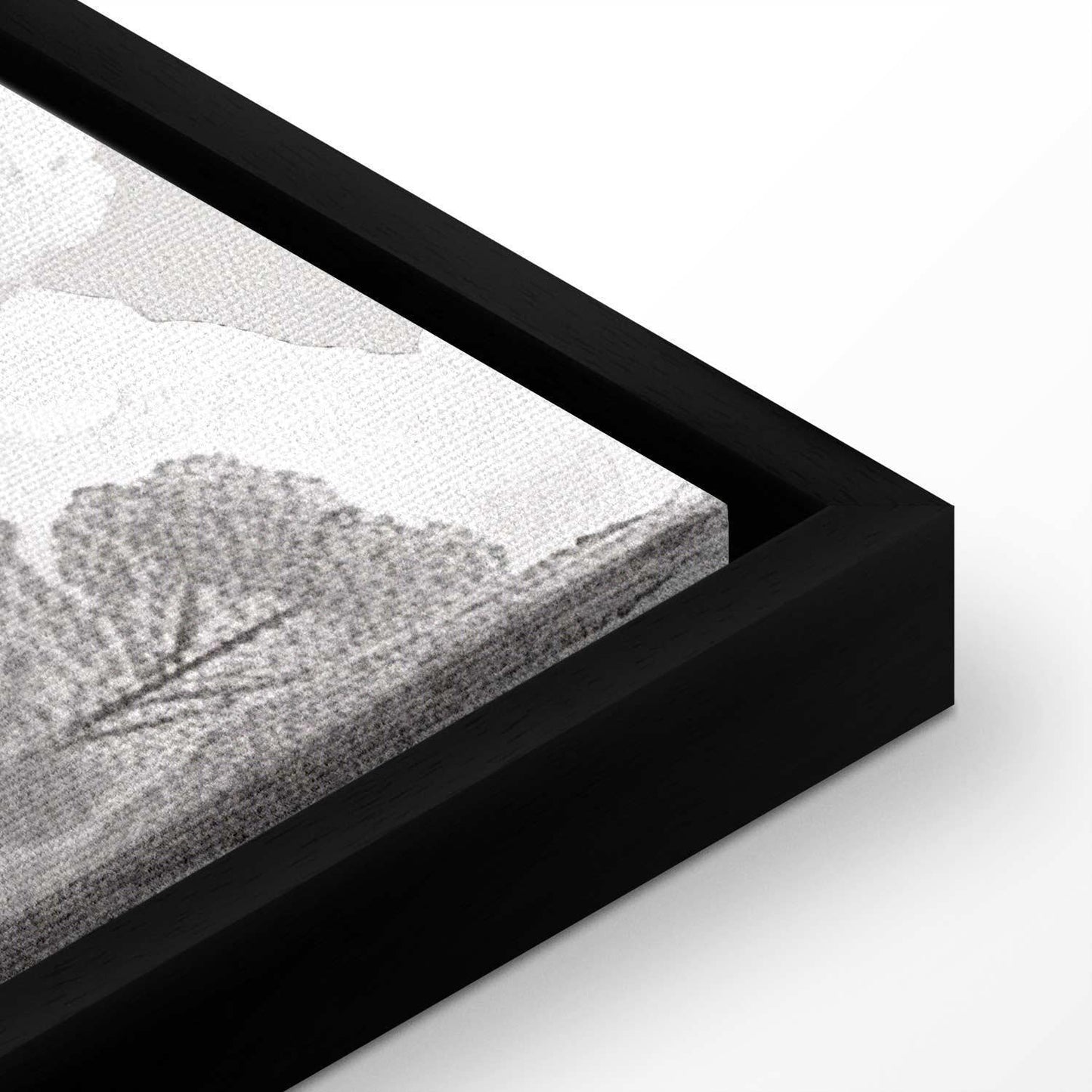 Leinwandbild - Black and White Vintage Landscape Retro View of a Pond with a Boat Artgeist