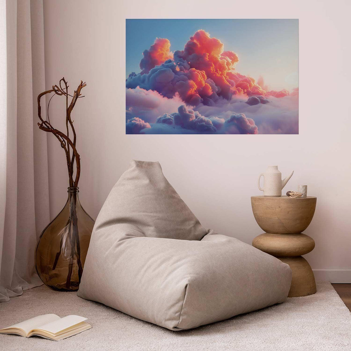 Poster - Dusk Spectacle: Clouds in Shades of Pink and Purple
