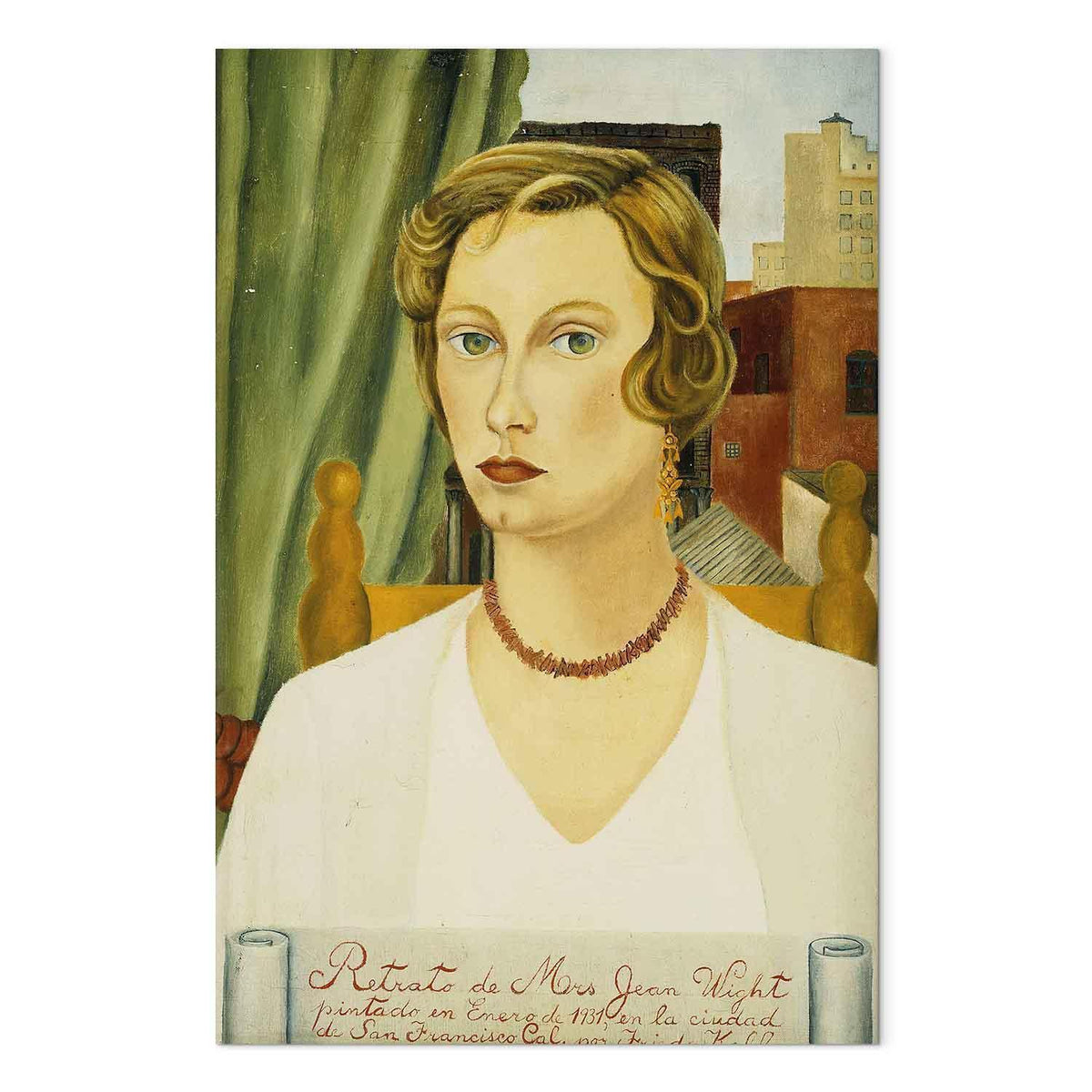 Leinwandbild - Frida Kahlo – Portrait of Mrs Jean Wight