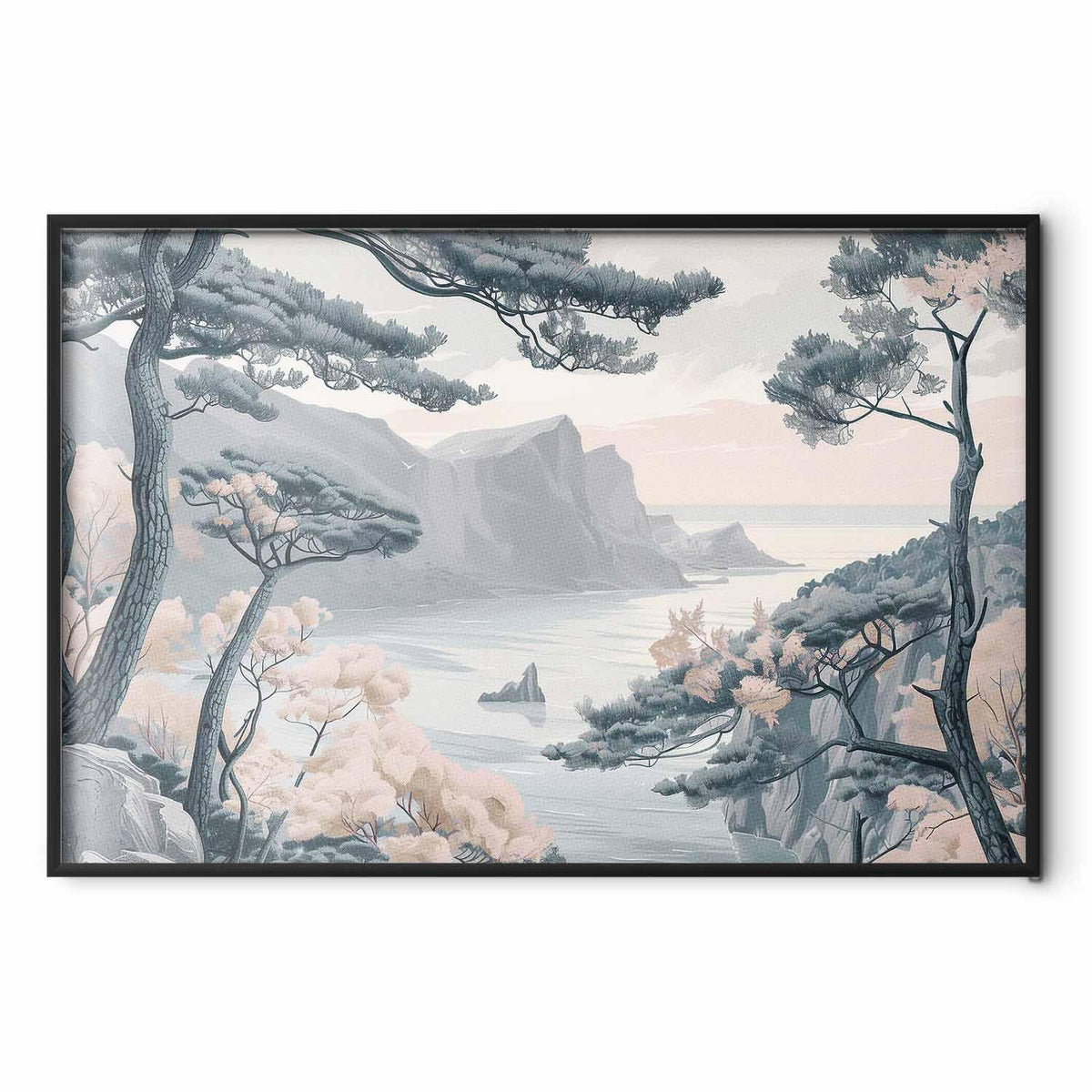 Poster - Blue Coast in Delicate Colors