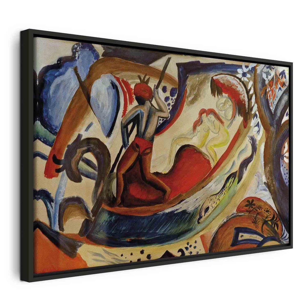 Leinwandbild - August Macke – Nackte Mädchen in der Barke