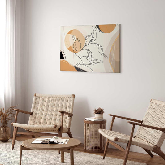 Leinwandbild - Landscape with a leaf