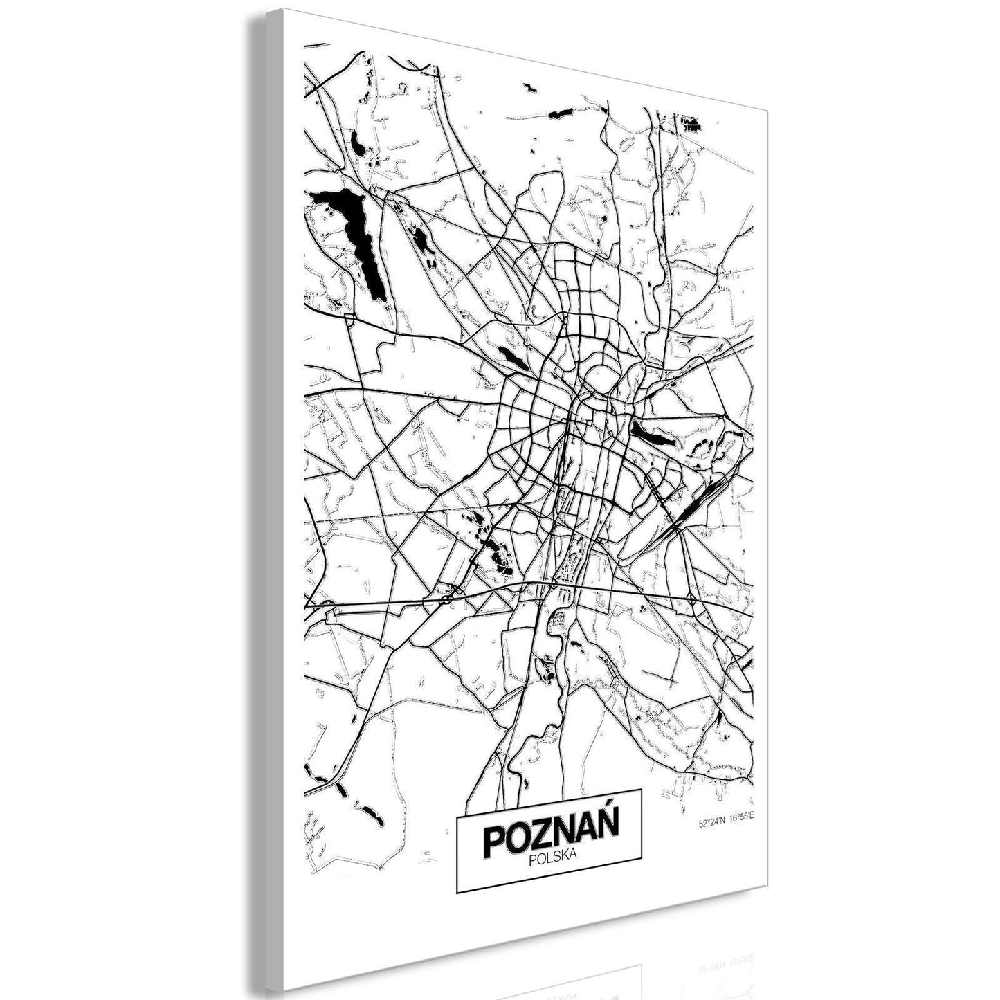 Leinwandbild - City Plan: Poznan (1 Part) Vertical Artgeist