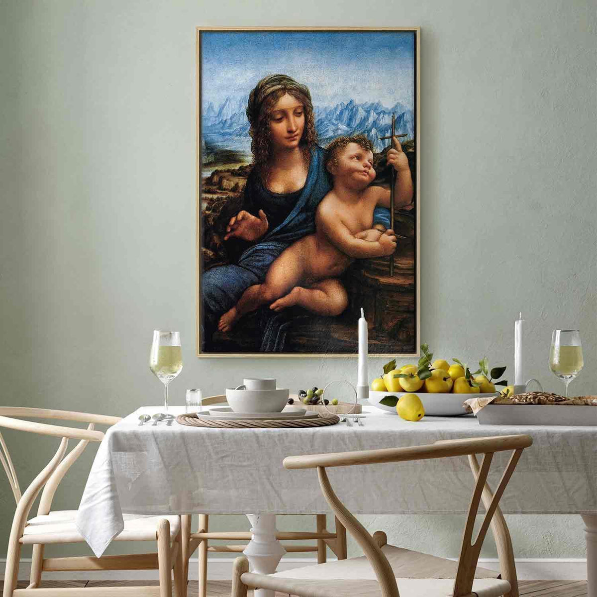 Leinwandbild - Leonardo da Vinci – Madonna With a Distaff