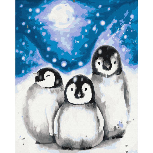 Malen nach Zahlen - Three Penguins