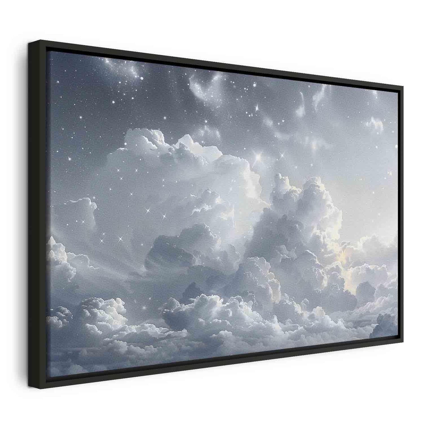 Leinwandbild - Astral Calm: Stars Scattered Over Delicate Clouds Artgeist