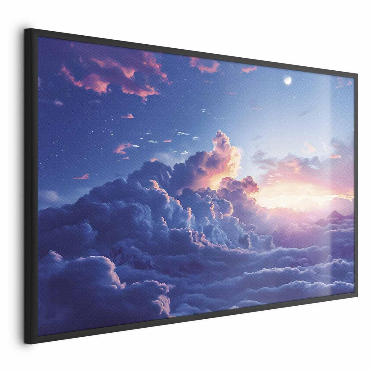 Poster - Night Concert in the Mountains: Clouds Illuminated by the Last Rays of the Sun