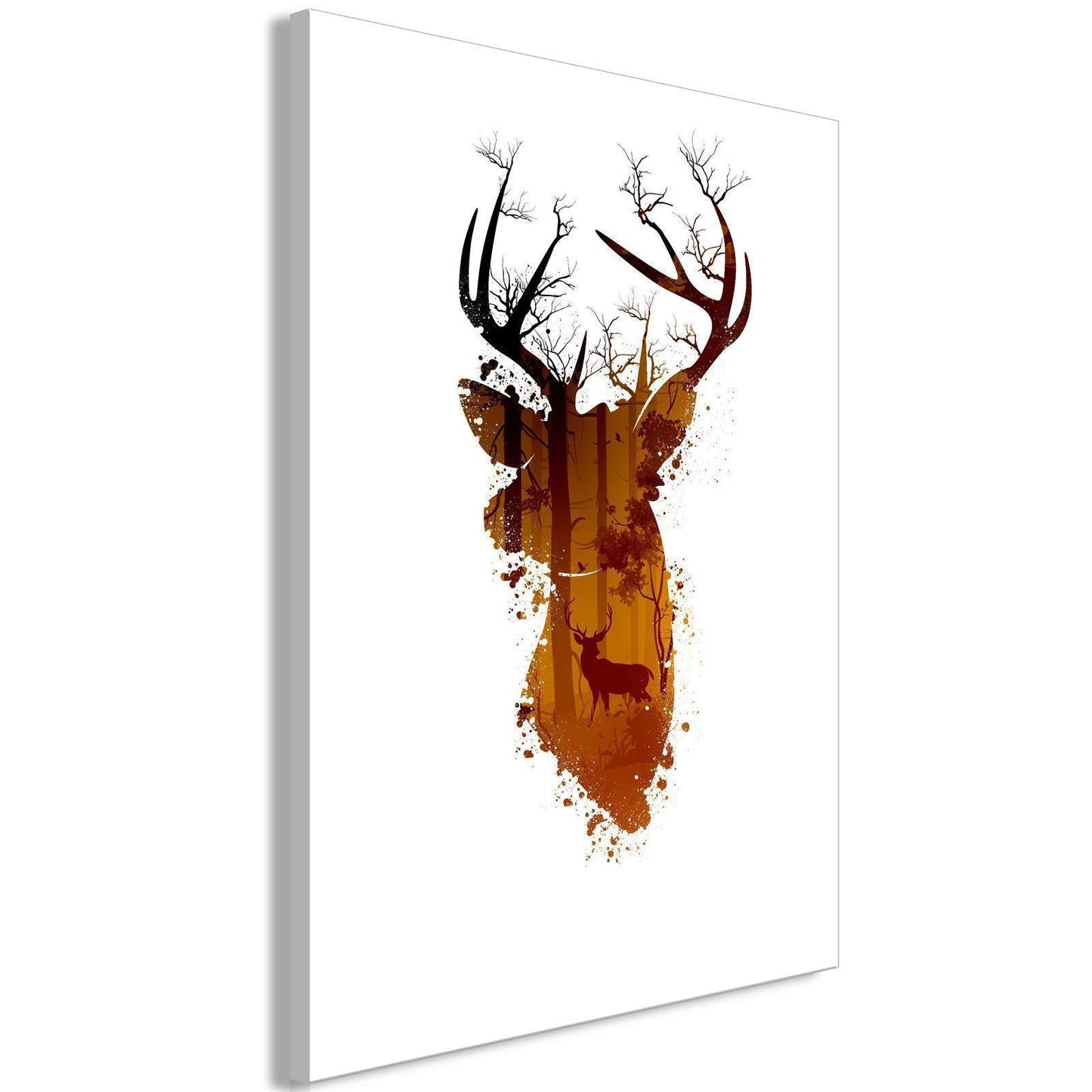 Leinwandbild - Deer in the Morning (1 Part) Vertical Artgeist