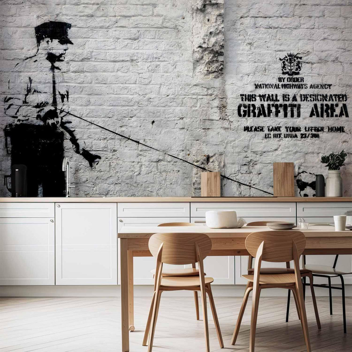 Fototapete - Banksy - Graffiti Area