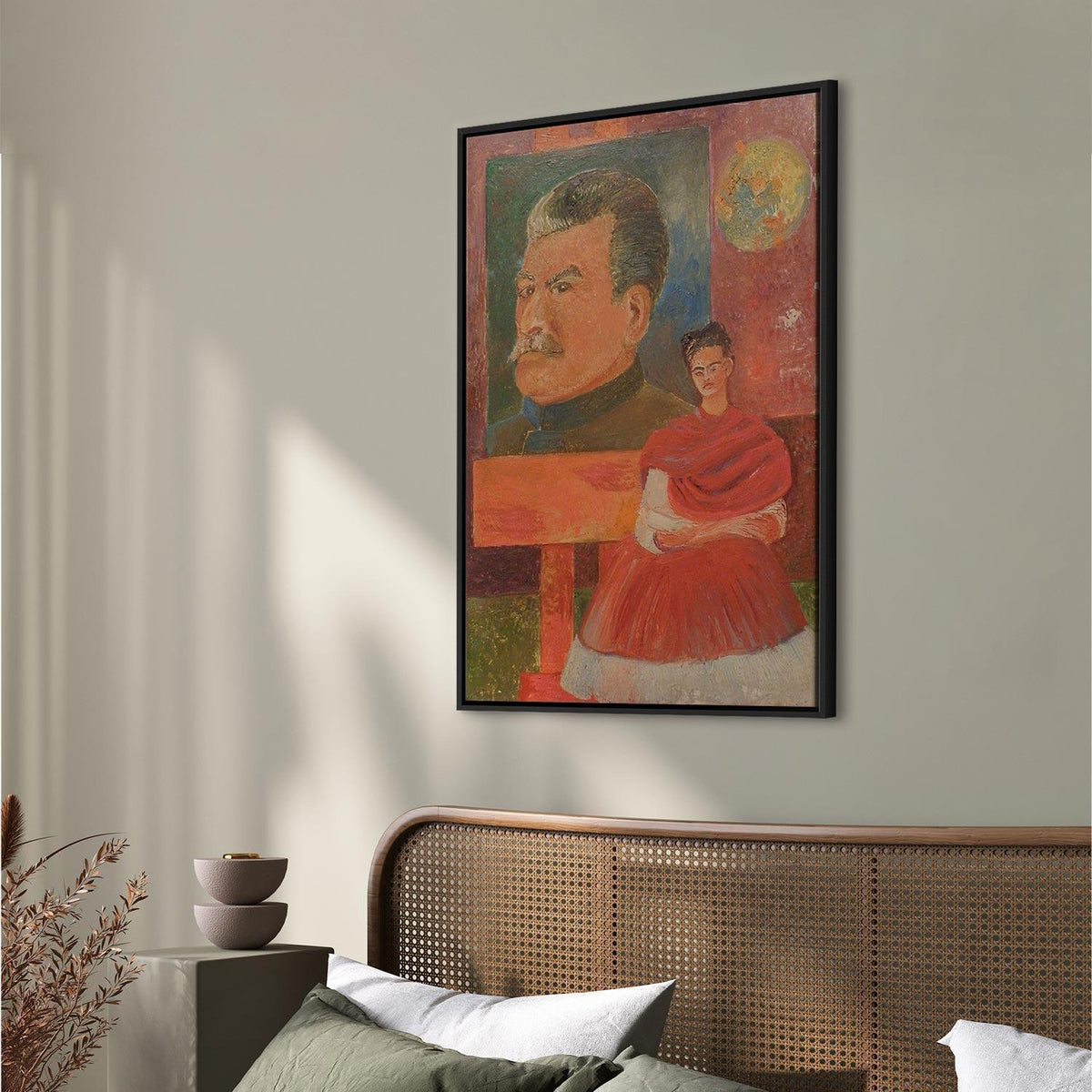 Leinwandbild - Frida Kahlo – Self-Portrait with Stalin