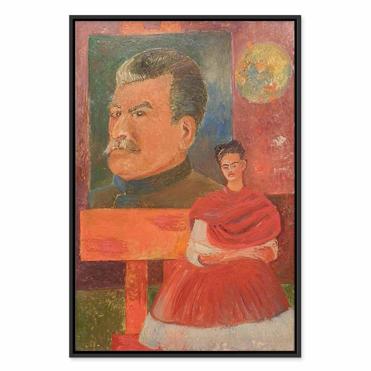 Leinwandbild - Frida Kahlo – Self-Portrait with Stalin