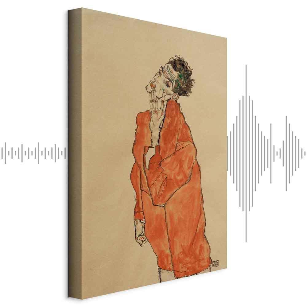 Leinwandbild - Egon Schiele – Self-Portrait (Man in Orange Jacket)