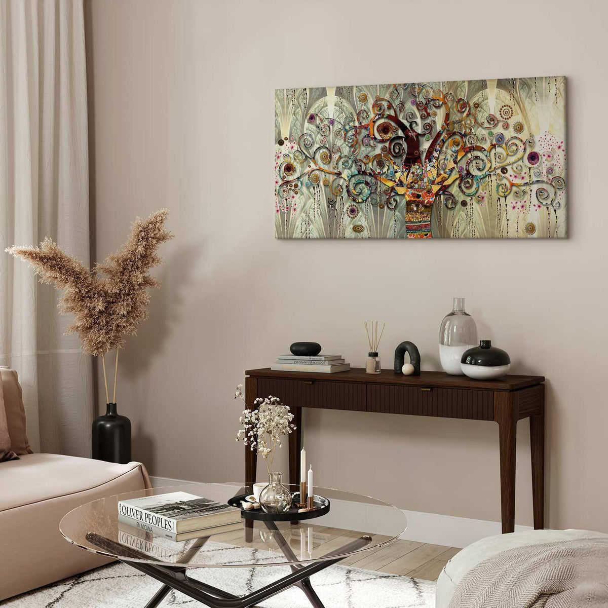 Leinwandbild Gustav Klimt Lebensbaum Bunt – Symbolische Wandkunst