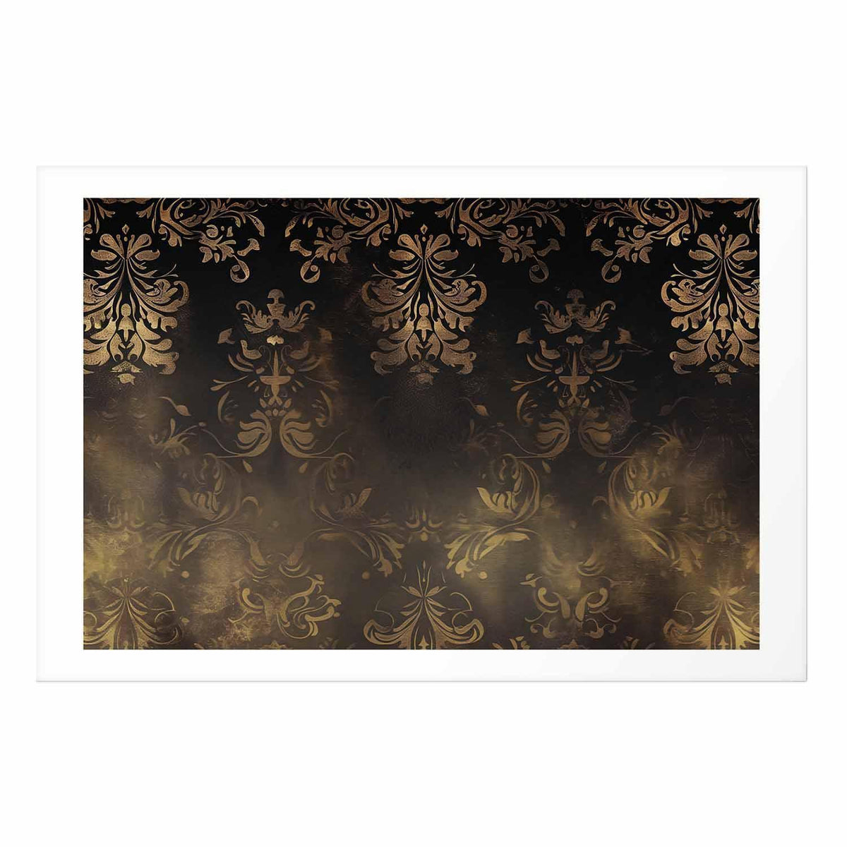 Poster - Dark Baroque Patterns with Golden Accents