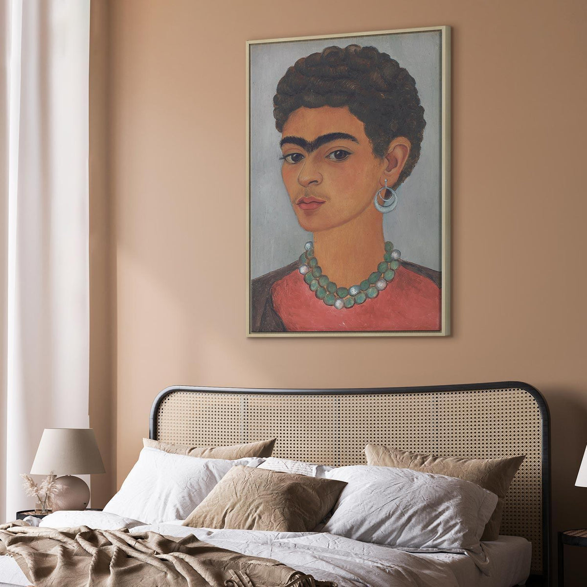 Leinwandbild - Frida Kahlo – Self-Portrait with Curly Hair