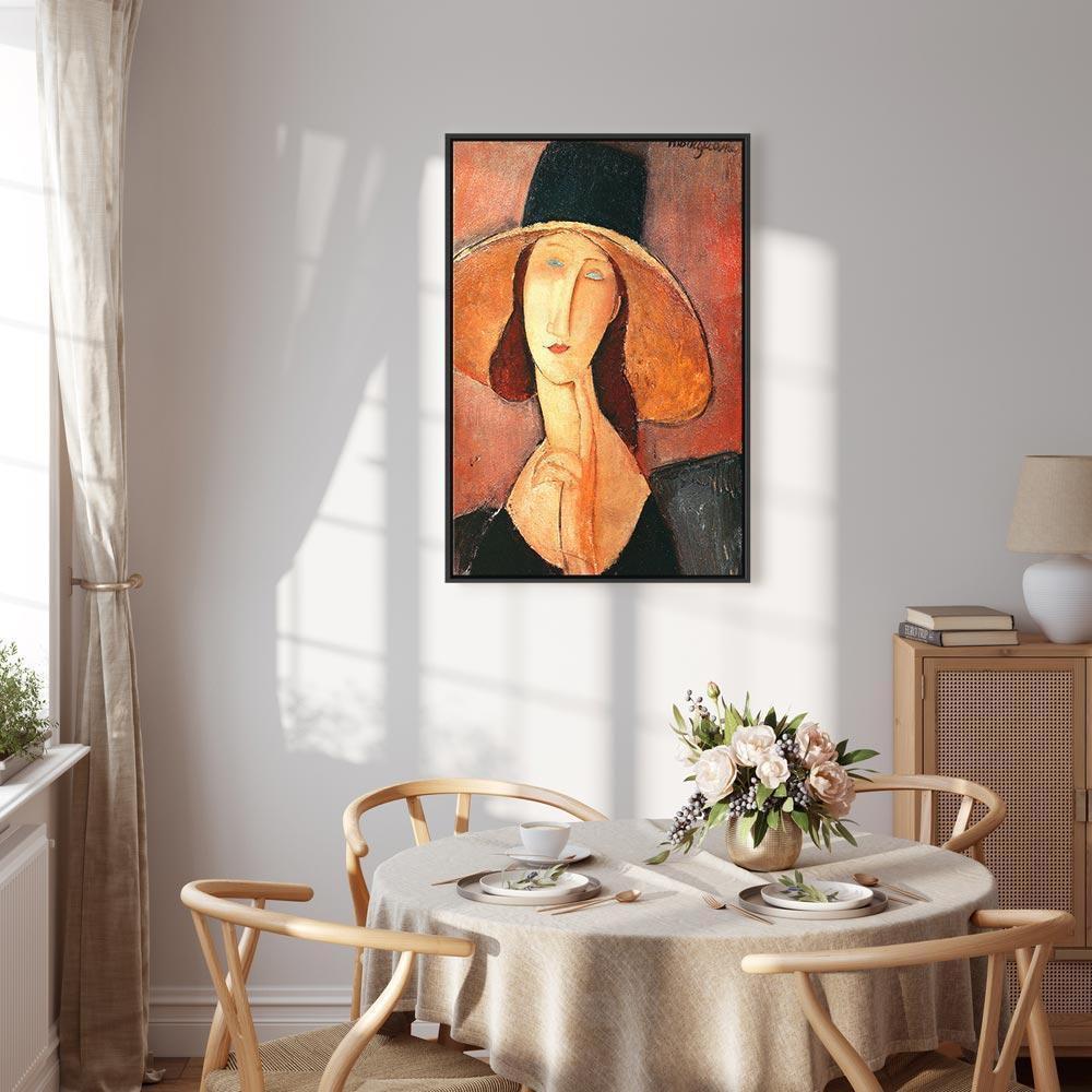 Leinwandbild - Amedeo Modigliani – Portrait of Jeanne Hebuterne in a Large Hat
