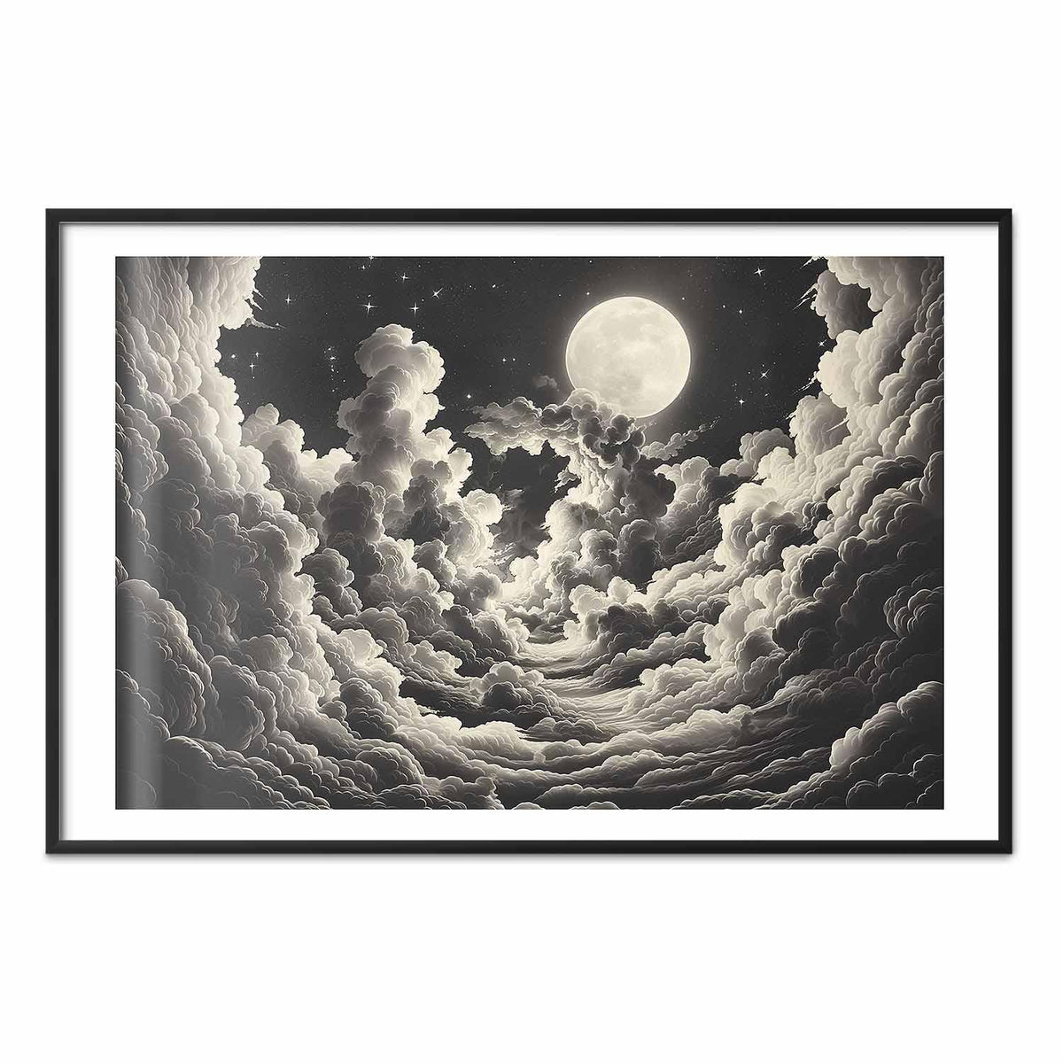 Poster - Moon and Stars Singing Among the Great Clouds