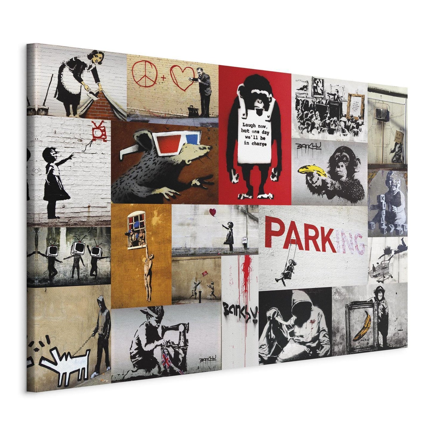 Leinwandbild - Banksy - collage Artgeist