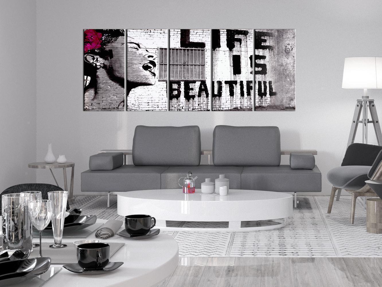 Leinwandbild - Banksy: Life is Beautiful Artgeist