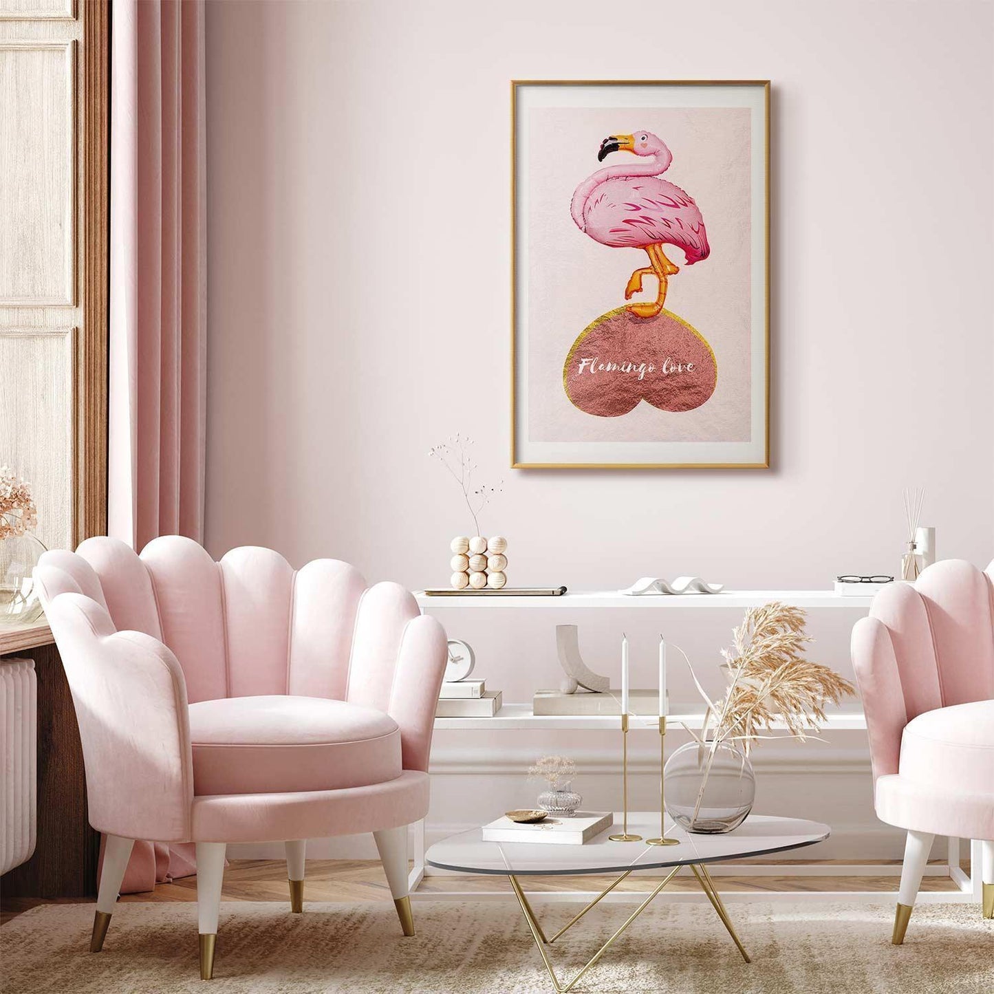 Poster - Flamingo in Love Artgeist
