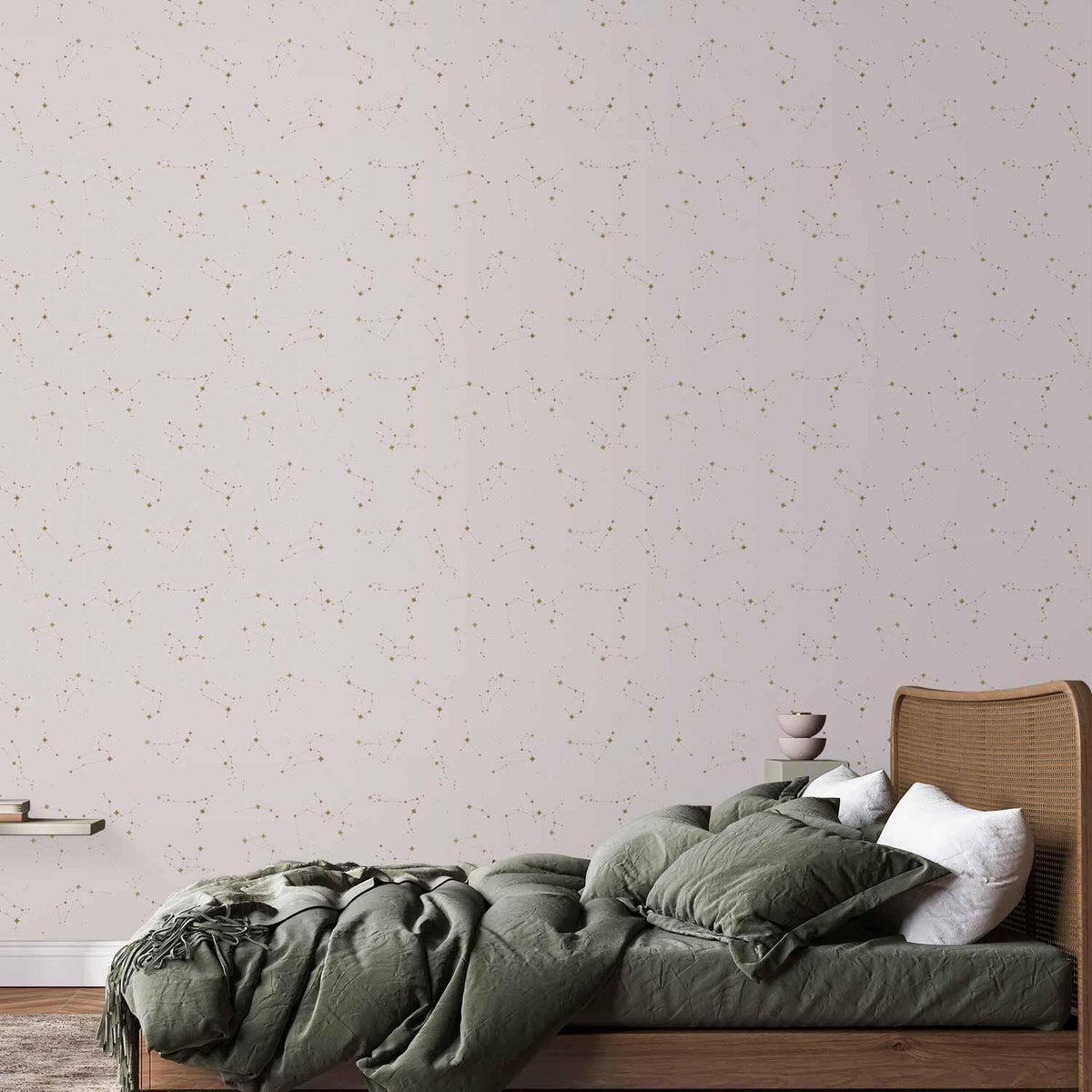 Tapete - Star Map - Delicate Constellations in Warm Shades
