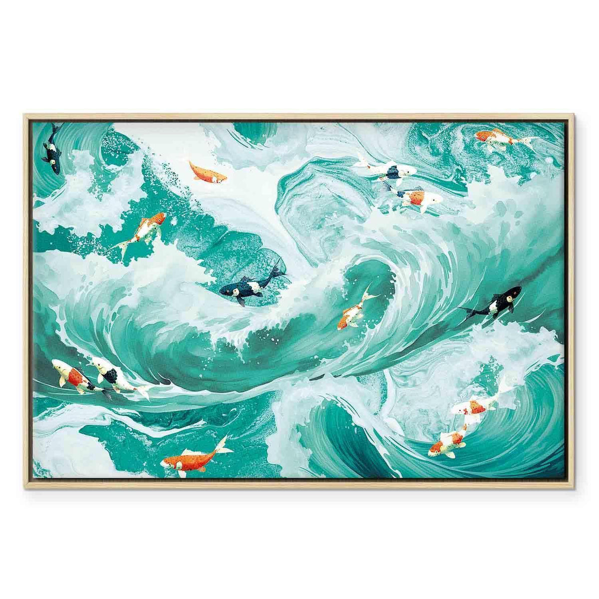 Leinwandbild - Fish and waves