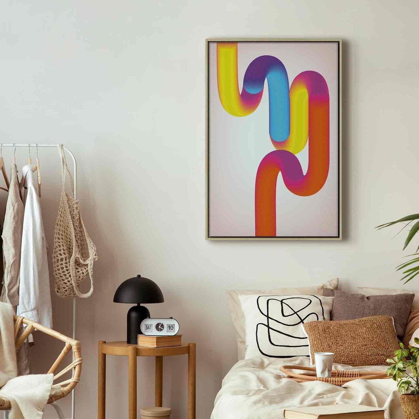 Leinwandbild - Colorful Turns - Dynamic Composition in Shades of Yellow Pink and Blue Artgeist