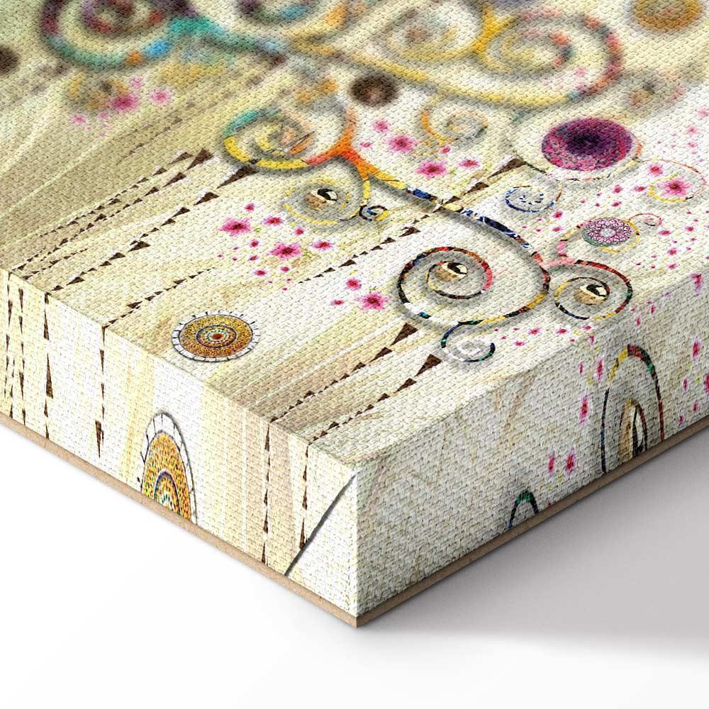 Leinwandbild Gustav Klimt Lebensbaum Bunt – Symbolische Wandkunst
