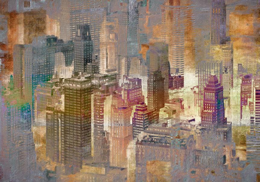 Tapete - Stadt im Nebel Sawelt