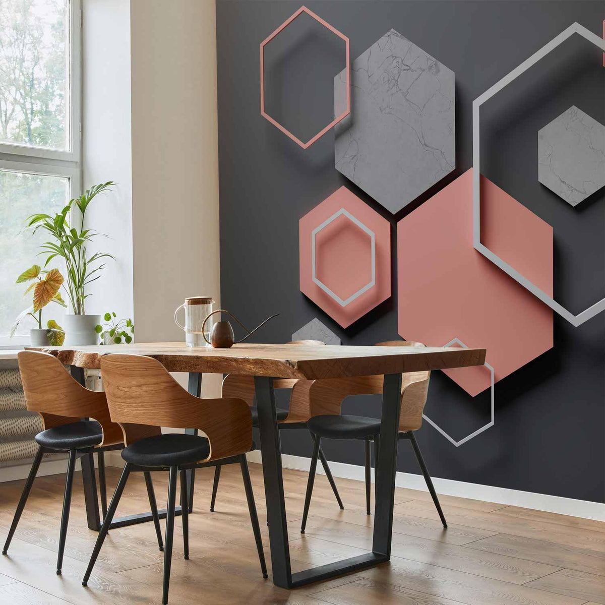 Fototapete - Hexagon Plan