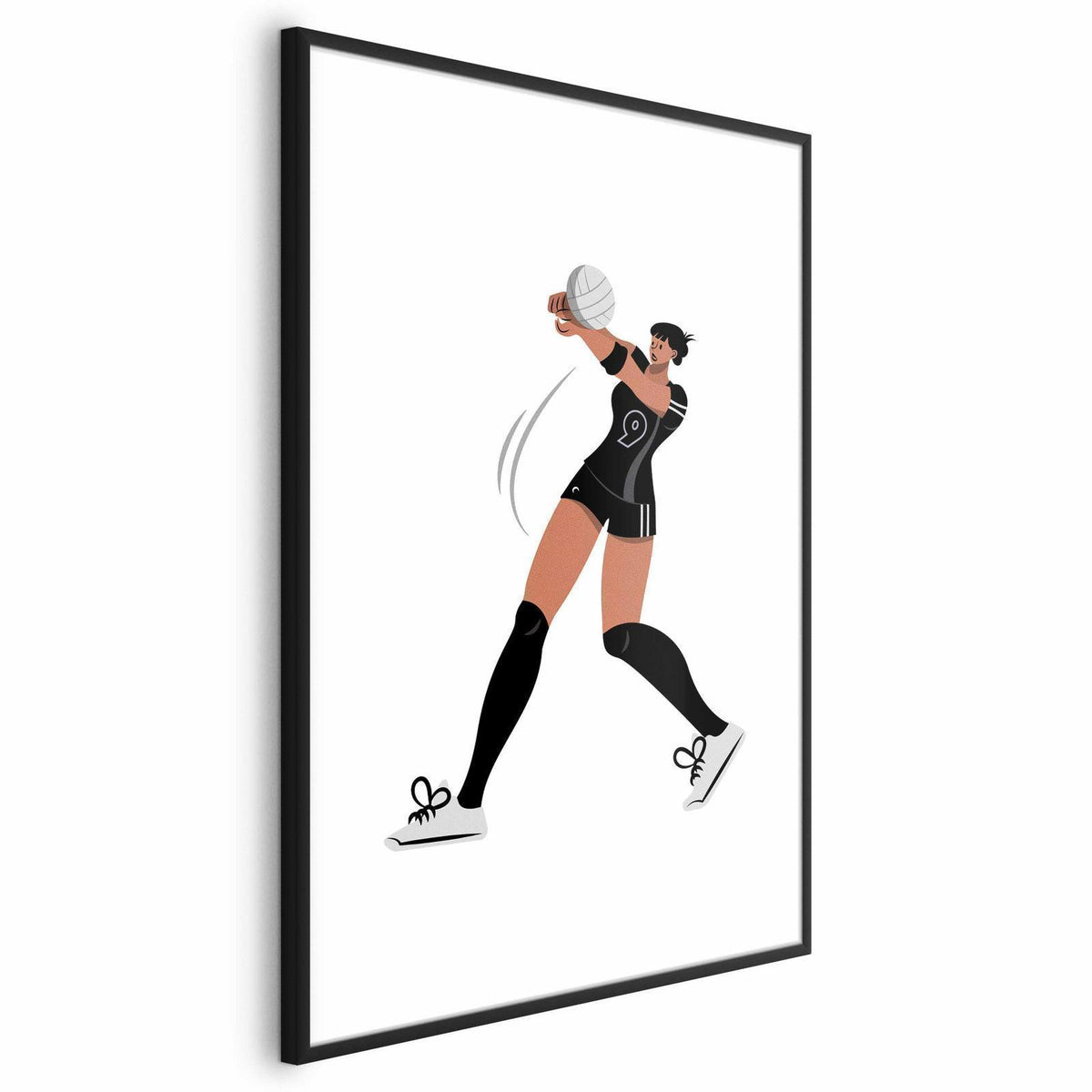 Poster - Illustration - Female Volleyball Team Player