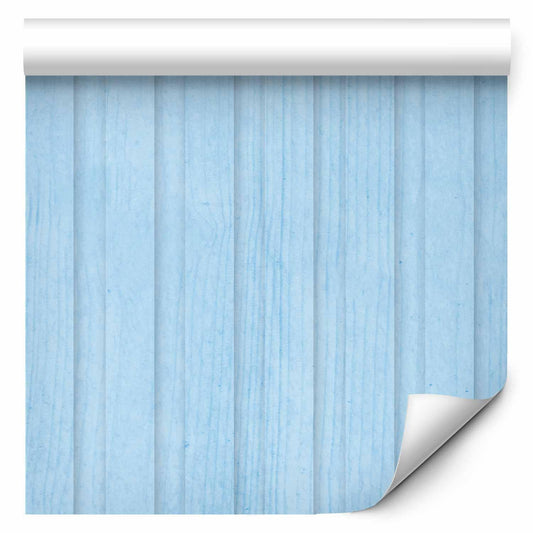 Tapete - Blue Panels - Wooden planks in a pastel blue shade