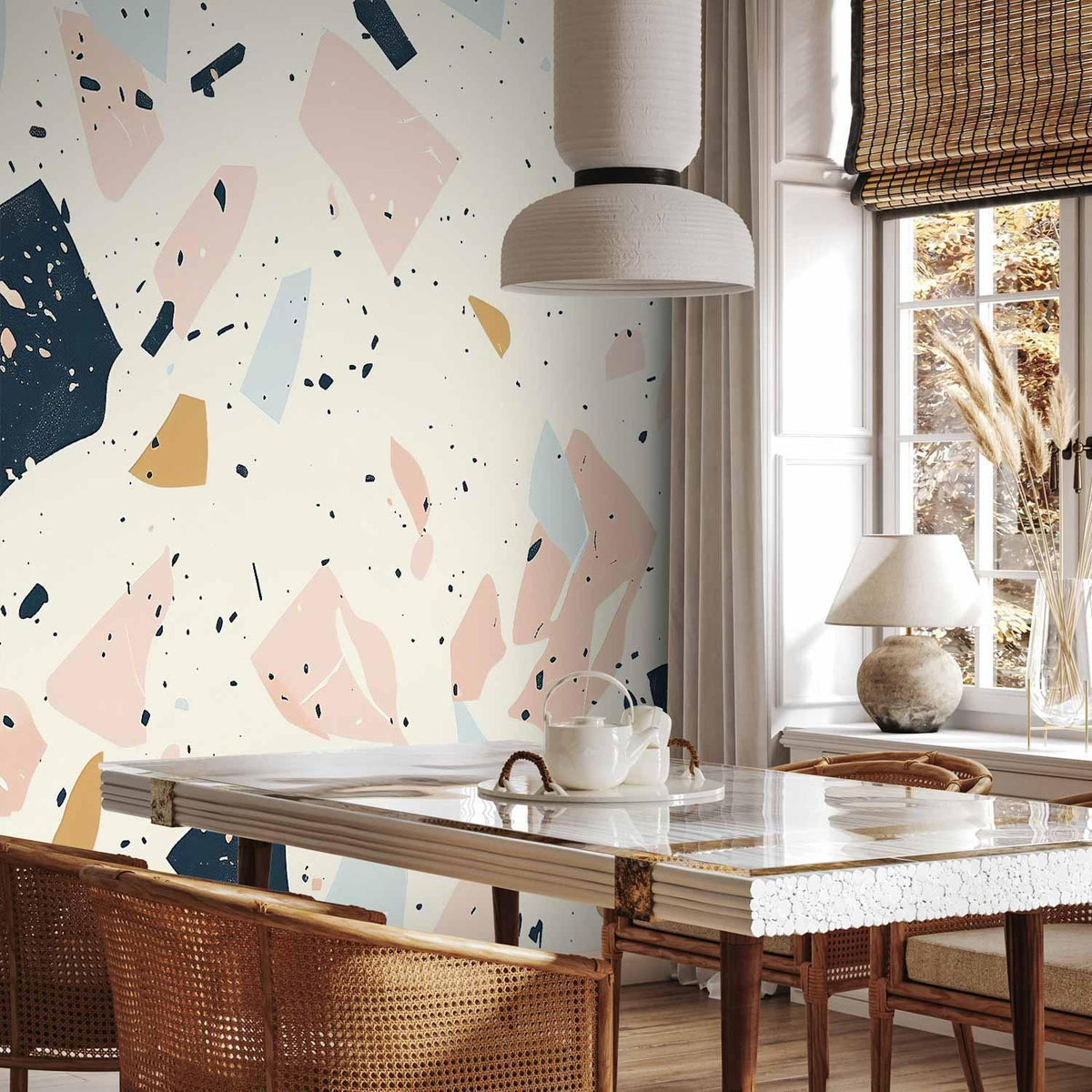 Fototapete - Terrazzo with Large Scaled Stones in Subdued Colors