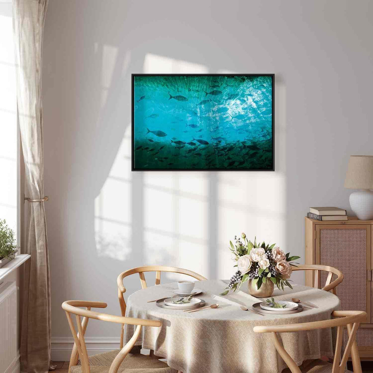 Leinwandbild - A shoal of dark fish